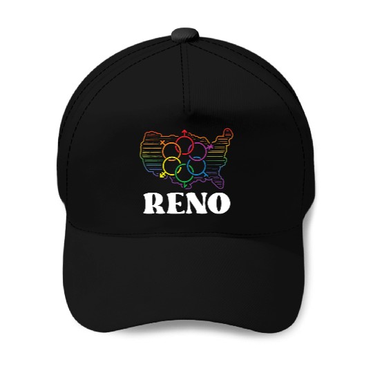 Reno Pride Flag Pride Month LGBTQ Flag LGBT Commun Baseball Caps