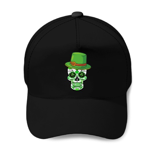 Sugar Skull Saint Patricks Day of the Dead Baseball Caps