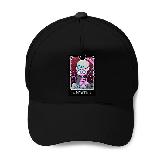 Kawaii Pastel Goth Tarot Card Death Grim Reaper Cu Baseball Caps