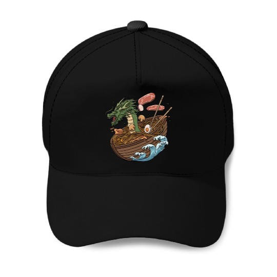 Ramen Soup and Dragon Boat Design Baseball Caps