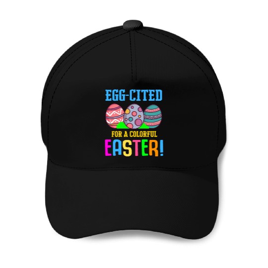 Easter Colorful Egg Dye Rabbit Egg Hunt Baseball Caps