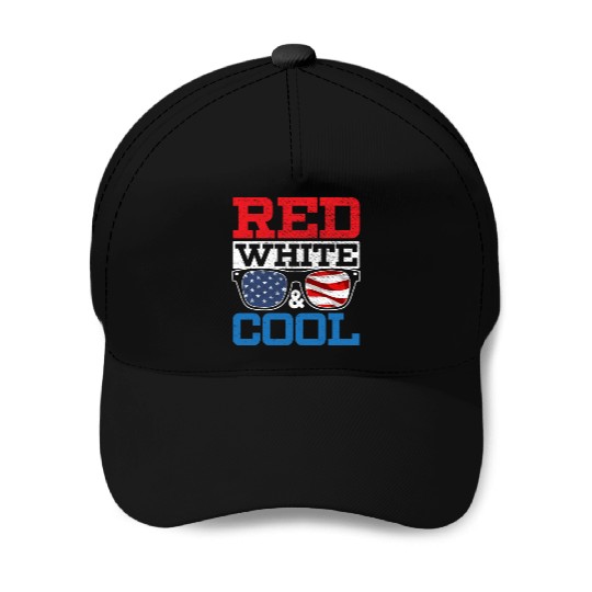 Red White And Cool America USA Flag 4th Of July Baseball Caps