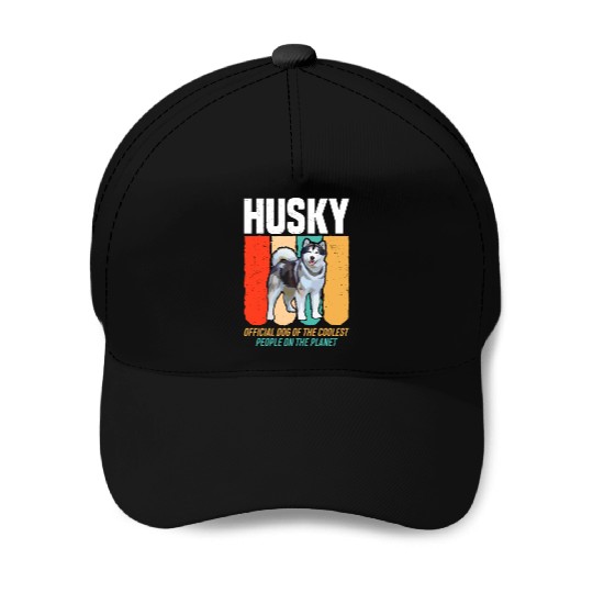 Official Dog Of The Coolest People Husky Baseball Caps