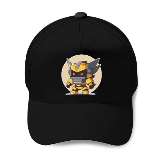 Ninja warrior mech robot kawaii illustration Baseball Caps