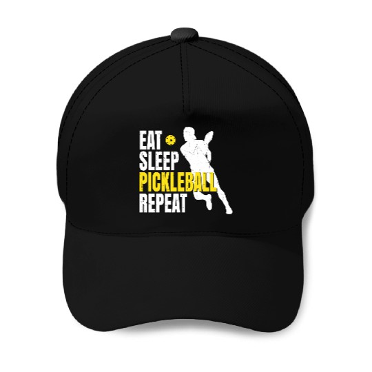 Eat Sleep Pickleball Repeat Pickleballplayer Baseball Caps