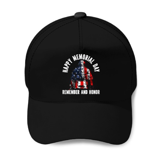 Patriotic Veteran USA Flag American Memorial Day Baseball Caps