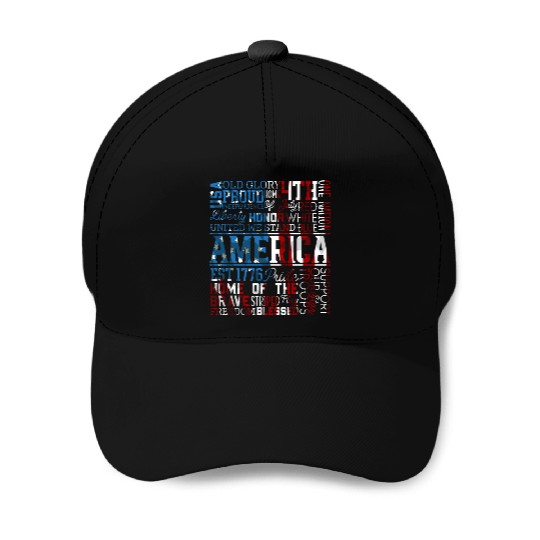 Patriotic Veteran USA Flag American Memorial Day Baseball Caps