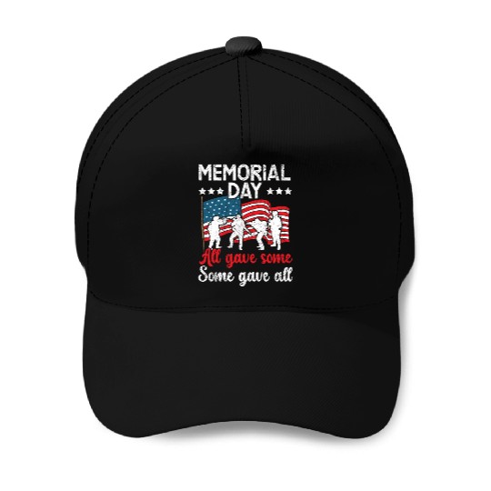 All Gave Some Some Gave All USA Flag Memorial Day Baseball Caps