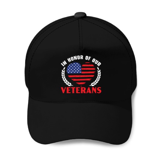 Patriotic Veteran USA Flag American Memorial Day Baseball Caps