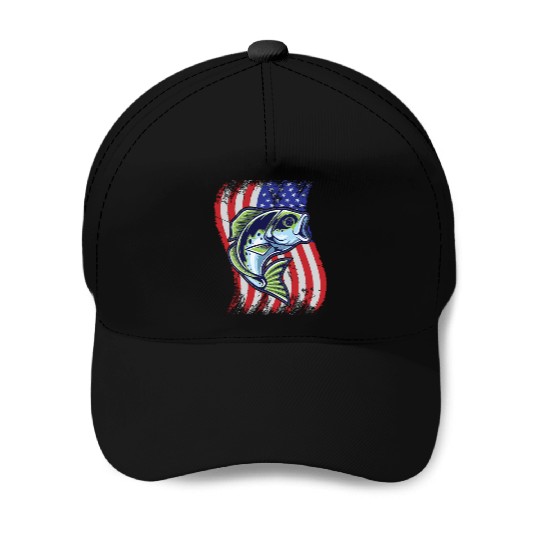 US Bass Fish Baseball Caps