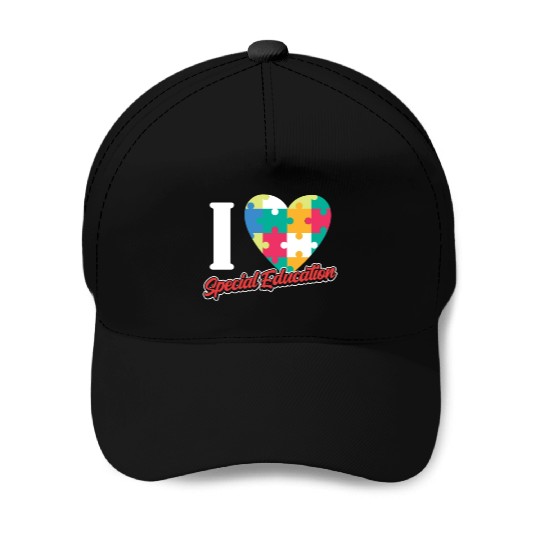 I Love Special Education Sped Teacher Awareness Baseball Caps
