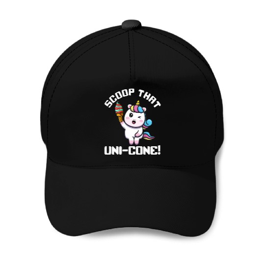 Rainbow Cute Unicorn Ice Cream Lover Mythical Baseball Caps