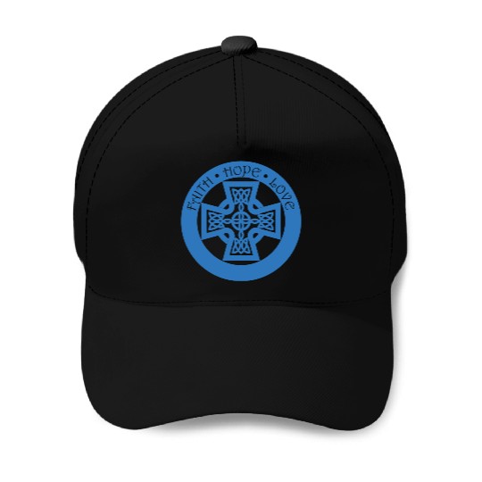 Timeless Celtic Cross With Faith Hope Love Baseball Caps