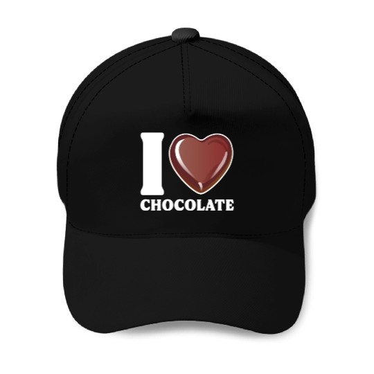 I Love Chocolate Baseball Caps