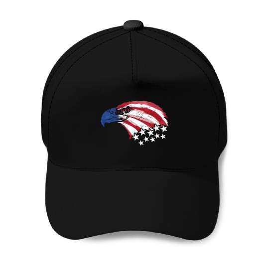 Bald Eagle Us Flag Colors Baseball Caps