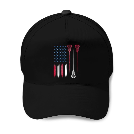 Us Flag Colors Lax Usa Lacrosse Baseball Caps