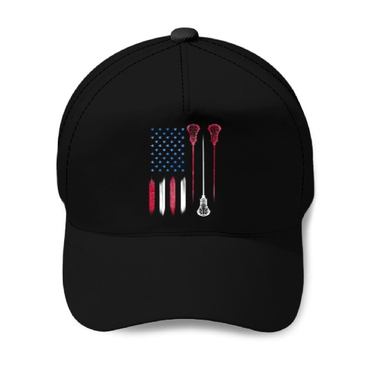 Us Flag Colors Lax Usa Lacrosse Baseball Caps