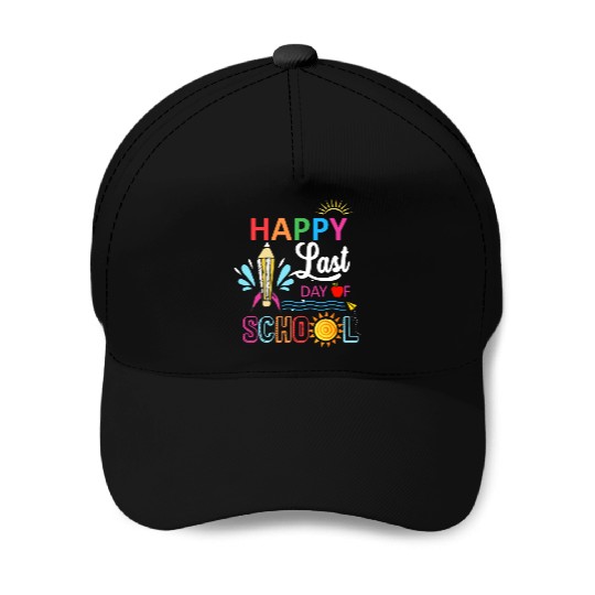 Happy Last Day Of School Teacher Boys Girls Kids Baseball Caps