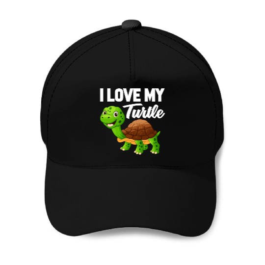 I Love My Turtle Baseball Caps