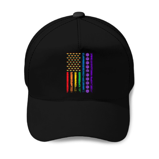 American Sports Rainbow Flag LGBT Pride Month Baseball Caps