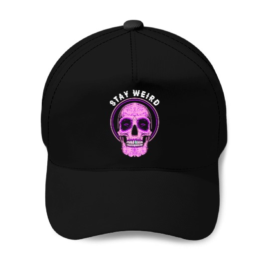 Pastel Goth Skull Stay Weird Baseball Caps