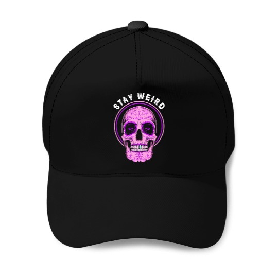 Pastel Goth Skull Stay Weird Baseball Caps