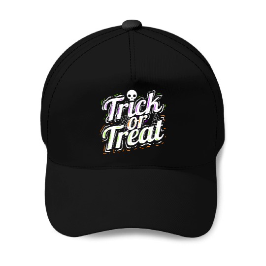 Trick Or Treat Spiderweb Halloween Baseball Caps