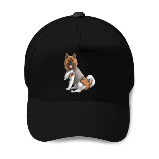 American Akita I Love Mom Tattoo Dog Mothers Day Baseball Caps