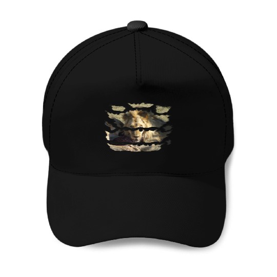 Ripped Wildlife Lion Stare Baseball Caps