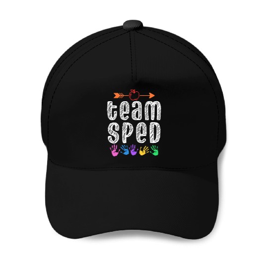 Team Sped Teacher Awareness Special Education Baseball Caps