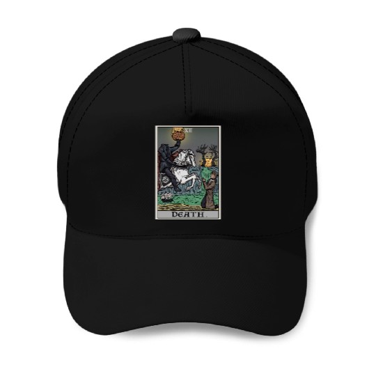 Death Tarot Card Terror Tarot Baseball Caps
