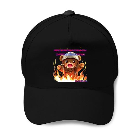Stay Calm FireFighter Bear Baseball Caps