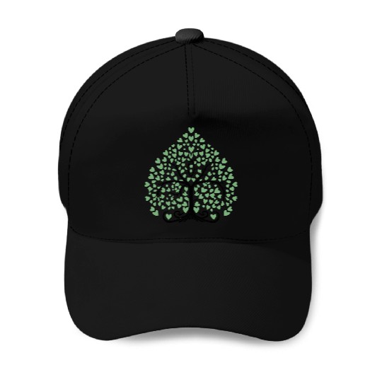 Tree of Life with Hearts Two Color Vector Baseball Caps