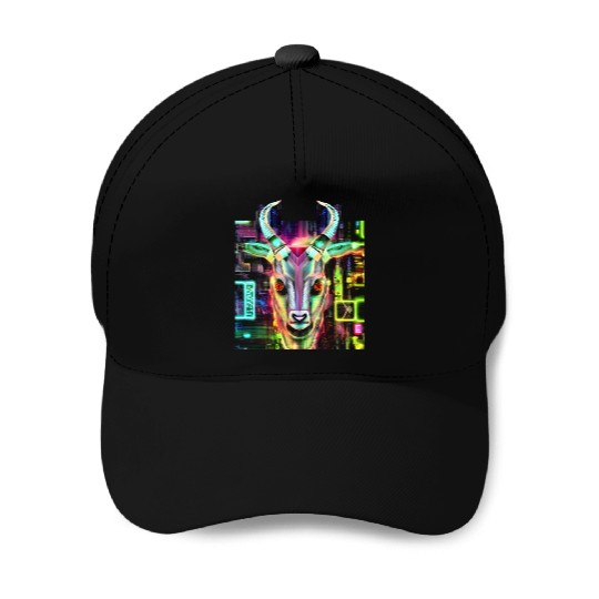 Neon Baphomet Baseball Caps