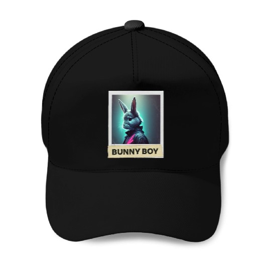 Bunny Boy Card Design Baseball Caps
