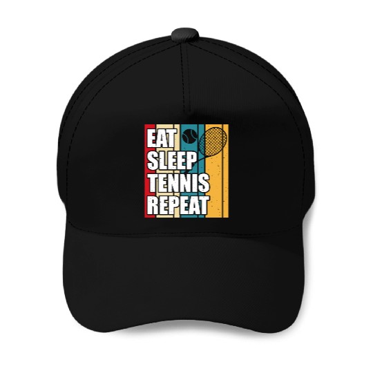 Vintage Tennis Player 2 Baseball Caps