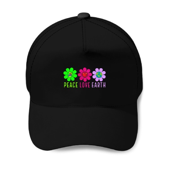 Peace Love Earth, Peace Love People Earth Day Baseball Caps