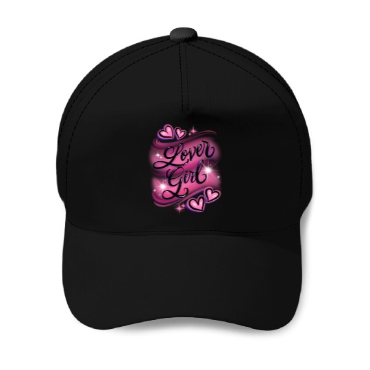 Lover Girl pink airbrush design Baseball Caps