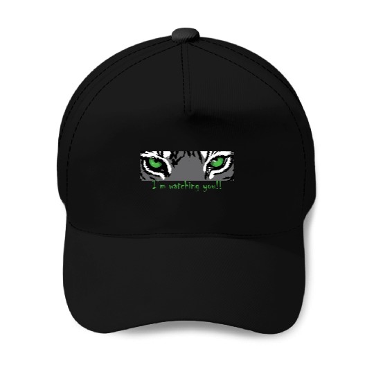 tigerEyes - Im watching you (green) Baseball Caps