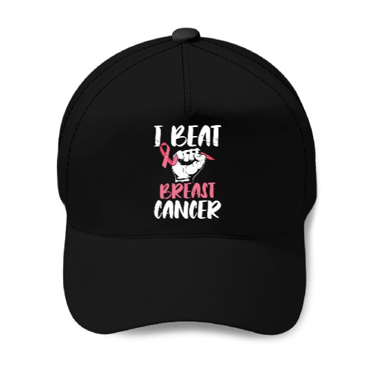 I Beat Breast Cancer Survivor Breast Cancer Baseball Caps