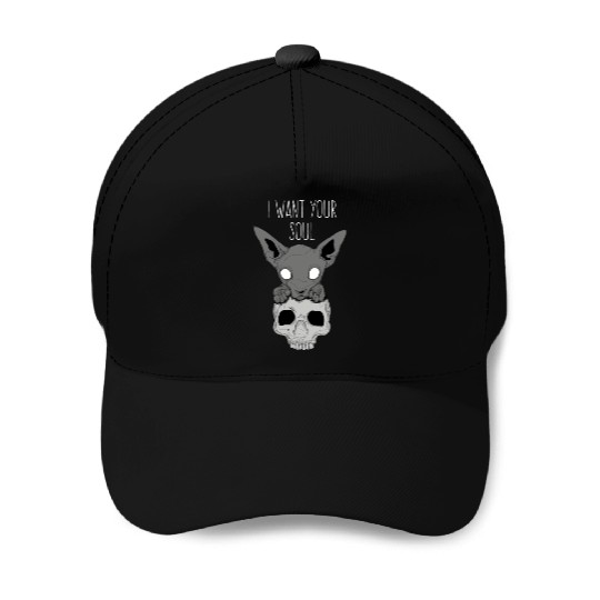 Death Cat Skull Baseball Caps