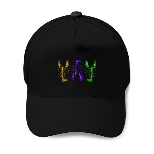 Lobster Mardi Gras Baseball Caps