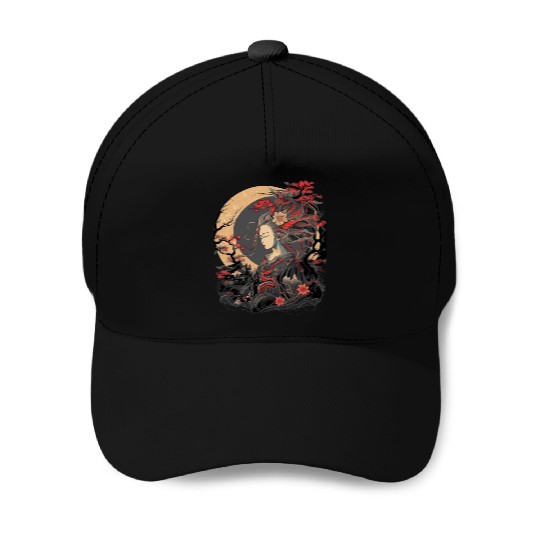 Ancient Japanese Deity Amaterasu Shinto Sun Goddes Baseball Caps
