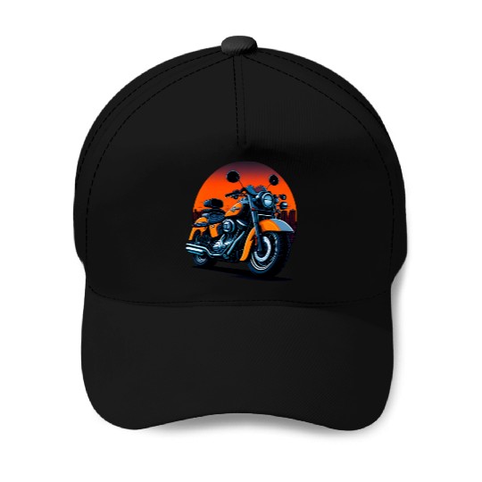 Motorcycle illustration Baseball Caps