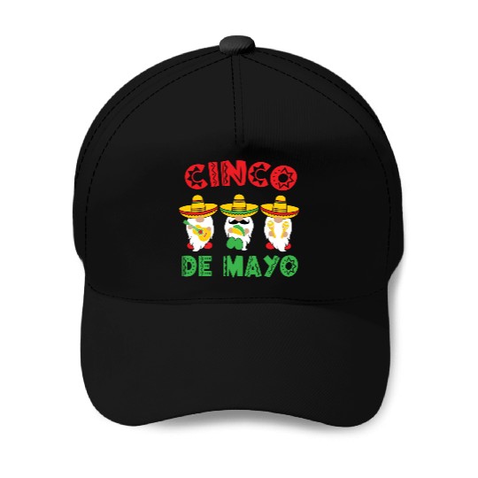 Cinco De Mayo Gnome Sombrero Taco Maraca Guitar Baseball Caps