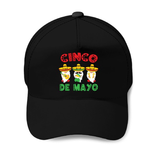 Cinco De Mayo Gnome Sombrero Taco Maraca Guitar Baseball Caps