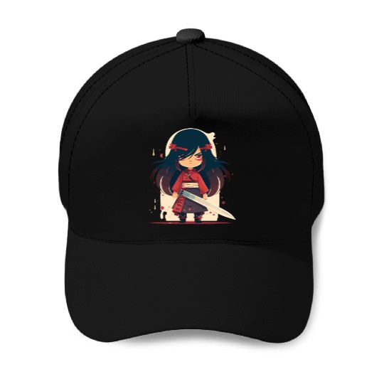 Girl Samurai Baseball Caps