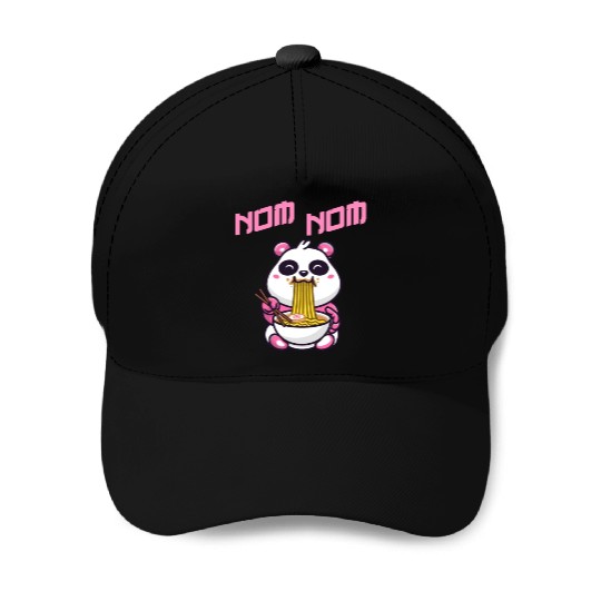 Nom Nom China Japan Panda Ramen Noodles Noodle Fan Baseball Caps
