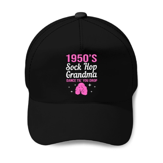 Retro Dance 1950s Sock Hop Dancing Grandma Baseball Caps