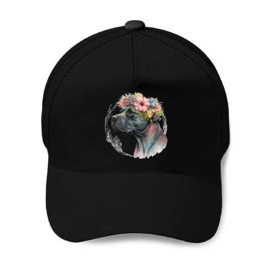 Cute Cane Corso Flower Crown Pet Dog Breed Puppy Baseball Caps